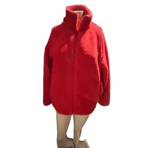 Cozy Red Teddy Jacket for Women